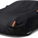 NEVERLAND Car Cover Waterproof All Weather for Automobiles, Outdoor Sedan Full Cover Heavy Duty Protection Snow Anti-UV Windproof for BMW/Mercedes-Benz/Audi/Honda/Toyota (Size:208''L x 78''W x 59''H)