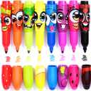 Scentos Scented Jumbo Markers 8 Pack, With Fruit Scent, 8 Colors, Different Fruity Each, Washable Markers, Marker for Kids, Kid Approved, Non Toxic Chunky, Design for Little Hands, Super Washable Ink.