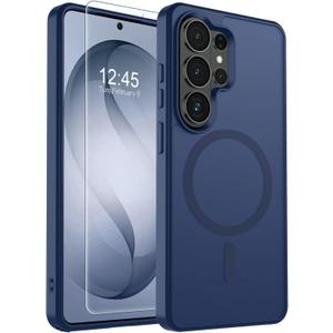 SUPFINE Magnetic for Samsung Galaxy S26 Ultra Case with Screen Protector, (Built-in Magnets) (Military Grade Drop Protection) Slim Translucent Shockproof Phone Case,Sapphire Blue