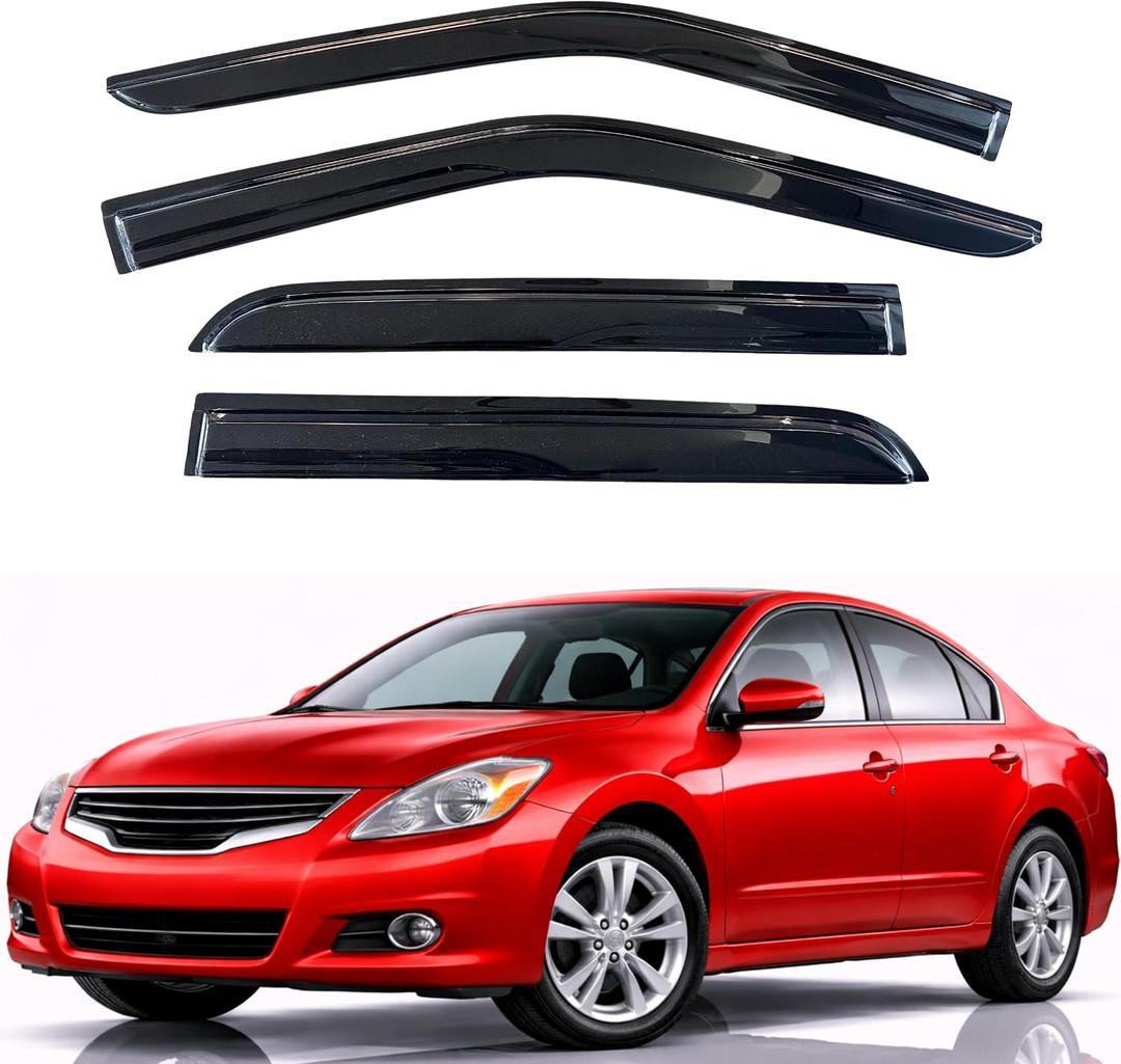 KPY Rain Guards Fit for 2007-2012 Nissan Altima, Out-Channel Window Visors Vent Wind Deflectors 4PC, Car Accessories for 07-12 Altima