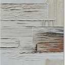 Hand-Painted Thick Texture Art Oil Painting in White and tan Abstract Art Painter House Wall Deco Art 40x28 inches