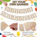 Mooliwe 171 Pcs DIY Custom Banner Kit Make Your Own Customizable Sign for Birthday Wedding Party Decoration Include 20 Paper Pennant 148 Letters and Numbers Rope Threading Device(Flaxen)