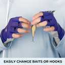 KastKing Ultimate Angler Fingerless SPF Sun Gloves, UPF50+ Sun Protection Fishing Gloves, Hydrocool Technology, Open Palm Design, Extended Cuff UV Protection Gloves for Fishing, Hiking, and Cycling (Royale Family)