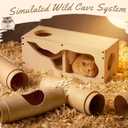 AceOrbit Hamster Tunnel Tubes and Wooden House Set, Composable DIY Hamster Tunnels and Hideout, Small Animal Tube for Mouse Gerbils Mice or Other Small Animals Habitat