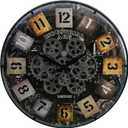 22 Inch Large Wall Clock with Exposed Gears, Silent Arabic Numeral