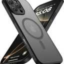 CellEver Strong Magnetic for iPhone 16 Pro Case with Camera Control Capture Button [Camera Protection] [Military Drop Protection] [Compatible with MagSafe] Slim Translucent Back Matte Cover, Black