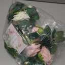 4 Pcs Flower Garland with 39.2 Ft Lights, 26.4 Ft Pink & White Floral Garland Fake Flowers for Wedding Arch Party Wall Garden Room Decor