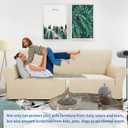 ZNSAYOTX 1 Piece Jacquard Couch Covers for 2 Cushion Couch High Stretch Loveseat Slipcover for Pets Dogs Anti Slip Love Seat Sofa Slipcover Furniture Protector (Loveseat, Light Beige)