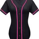 babyhealthy Womens Baseball Jersey Button Down Plain Tshirts Hip Hop Softball Sports Active Tee, 6Y