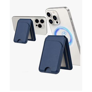 Tapp Collections Magnetic Wallet Card Holder Wallet for Magsafe of Apple iPhone 15/14/13/12 Series with Adjustable Phone Stand – Blue