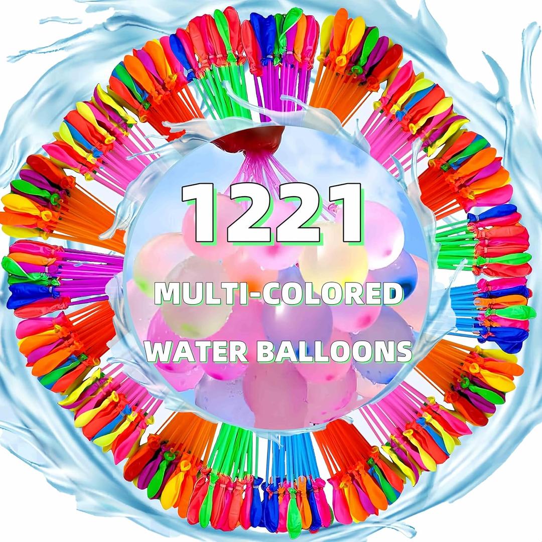 Water for Kids Adults Balloons with Refill Kits Quick Fill Balloons Set Summer Splash Party Easy Quick Fun Outdoor Backyard Summer Water Toys for Pool 1221PCS)