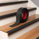 Heavy-Duty Stair Edge Trim, 3.3FT Vinyl Rubber Stair Nosing, Non-Slip Self Adhesive Stair Edge Protector Suitable for Indoor/Outdoor Stairs, Non-Slip and Waterproof (Black)