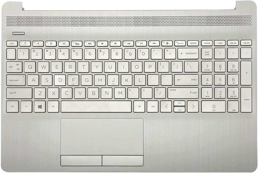 Replacement Upper Case Palmrest for HP 15T-DW 15-DW 15S-DR 15S-DU Series Laptop Backlight Keyboard Assembly Touchpad Top Cover L52022-001 AP2H8000510 Natural Silver