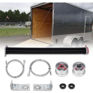 TSAP780 Ramp Door Spring Kit for 7' Wide Cargo Trailer - 80 lb Torsion Spring Repair Assembly with Cables and Drums - Replacement Rear Ramp Door Assist System for Cargo Enclosed Trailers