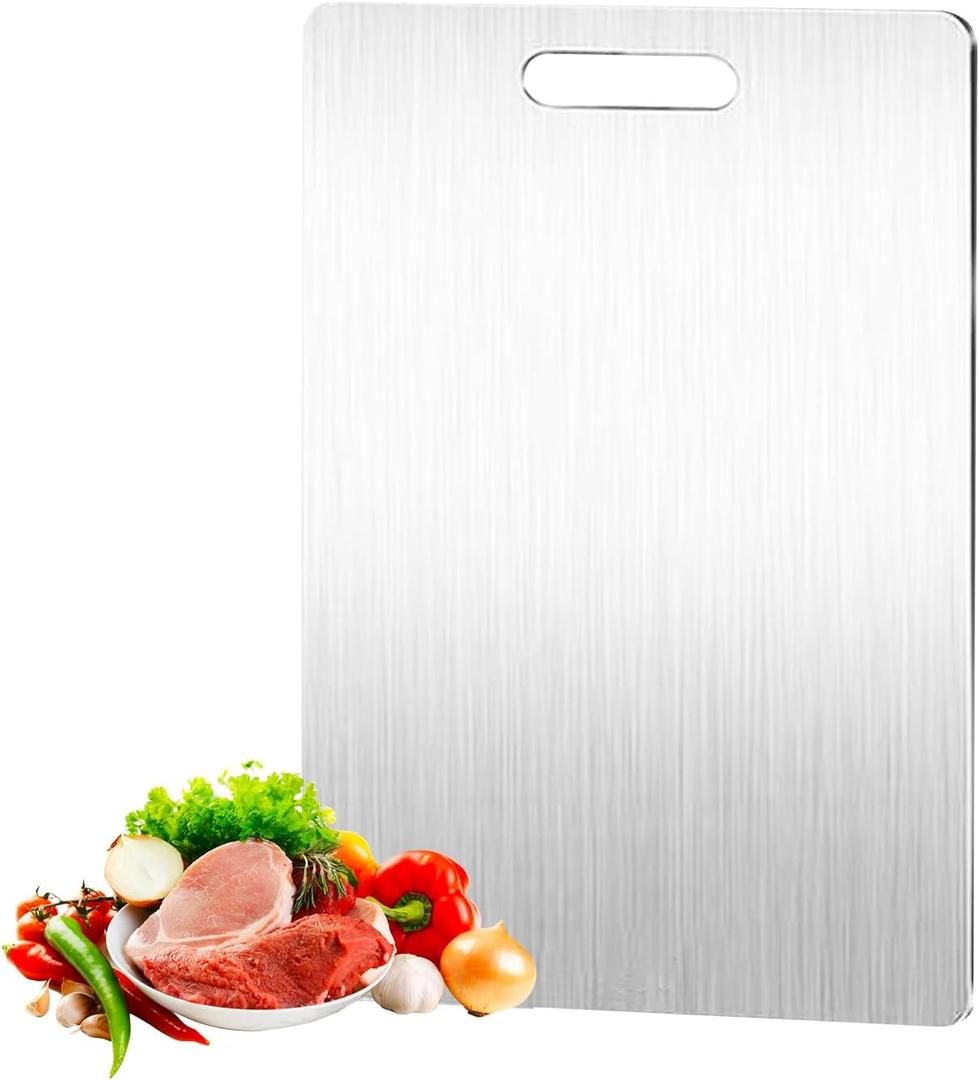 Cutting Boards for Kitchen,Stainless Steel Chopping Board,Hygiene Durable Safe, Suitable For Kitchen Or Outdoor Camping (1, 13.4"L x 9"W)