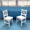 PETIT BATEAU Handmade Solid Wood Kids 2 Chairs Set for 2-6 Years Children White