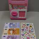 Piggy Bank for Kids, ATM Bank Cash Coin Can Electronic Money Bank for Boys Girl, STOPKLAS Kids Safe Money Jar with Password Coin Savings Box with DIY Stickers (Pink)