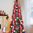 Dolicer 6 FT Pop Up Christmas Tree with Lights, Collapsible Christmas Trees with Abundant DIY Ornaments, Remote Control & 180 Colorful LED Lights, Easy Assemble Pretty Xmas Trees Holiday Party Decor