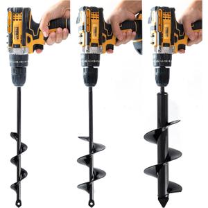 VASGOR Set 3 (1.6x16, 2.6x16, 3.5x16) Solid Shaft Auger Drill Bit for Planting - Easy Planter Garden Auger - Bulb & Bedding Plant Augers - Post Hole Digger for 3/8 Hex Drive Drill (12" x 3.2")