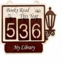 Books Read This Year Counter SignBook Counter Tracker, Wooden Hanging Library DecorBookish Gifts Accessories for Book Lovers,Bookworm, Bookclub, Stocking Stuffers