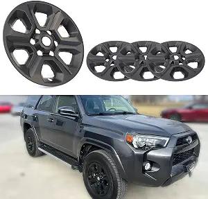 WheelX 17 inch Hubcap Wheel Skin Covers Compatible with 2014-2024 Toyota 4Runner SR5, Durable ABS Plastic Rim Covers (Set of 4), Fit for Standard Wheels - Snap On Tire Cover Replacement (Matte Black)