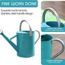 Metal Watering Can for Outdoor and Indoor Plants, Watering Can Decor, 1 Gallon (Leaf Green)