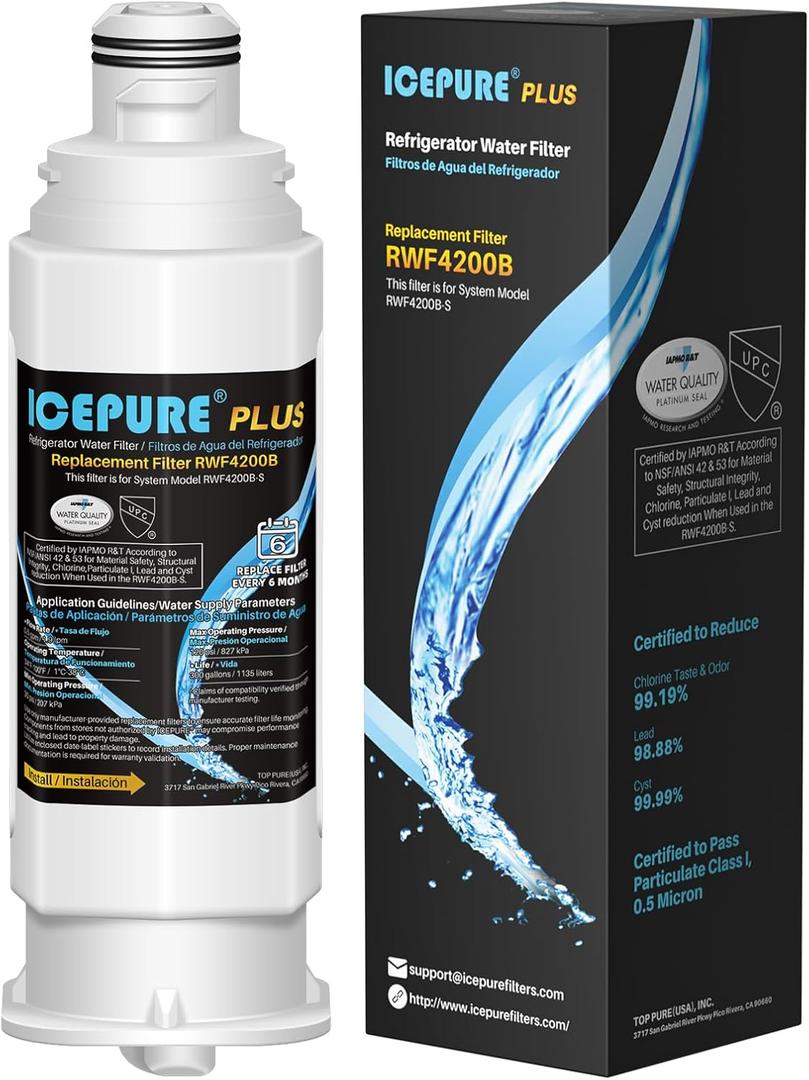 ICEPURE PLUS NSF53 DA97-17376B Replacement for HAF-QIN/EXP, HAF-QIN, DA97-08006C, RF23M8070SG, RF23M8070SR, RF23M8090SG, RF23M8090SR, AQF-DA97-17376B Refrigerator Water Filter, 1PACK