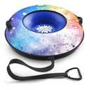 Snow Tube Sled, Snow Tubes for Sledding Heavy Duty with Premium Canvas Cover, 48" Inflatable Snow Sled for Kids and Adult Fun Snow Toys Winter Outdoor Toys for Boys Girls Ideal Christmas Birthday Gift