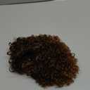 Short Kinky Curly Brown Drawstring Ponytail Extension for Black Women Synthetic Ombre Brown Afro Kinky Curly Ponytail Drawstring Extension Messy Bun Hair Piece for Daily Party 10Inch T1B/30