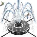 SZMP Solar Fountain with 3 Spray Height, 3.5W Glass Solar Bird Bath Fountain with 4 Adjustable Fixed Rods, and 7 Nozzles, Outdoor Solar Water Fountain Pump for Bird Bath, Garden, Pool, Pond (White)