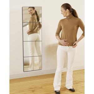 Unbreakable Full Length Wall Mirror; About 13.5"x 13.5" Inches 4 Pcs Mirror Tiles, Made of Shatterproof Plexiglass Acrylic, Plastic Long Mirrors for Home Gym, Bedroom, Door, Living Room