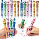24 Pcs Party Favor 10-In-1 Multicolor Animal Retractable Ballpoint Pens Bulk with Cards Party Favors School Office Gifts Exchange Classroom Prizes Goodie Bag for Kids Students Teachers Adults