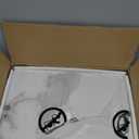 Ladder Shelf 4 Tiers Metal Industrial Bookshelf,White Marble Wood Tall Open Storage Rack and Display Shelves,Wall Mount Wide Book Case for Home Office Bedroom,Small (1 PC 15.7IN)