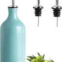 Sweejar Ceramic Olive Oil Dispenser Bottle, Opaque Oil Cruet Protects to Reduce Oxidation, Suitable for Storage Vinegar, Coffee Syrups & Other Liquids, Pack of 1, 15.5 Fl Oz(Turquoise)