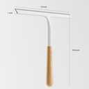 Shower Squeegee for Glass Doors, Streak-Free Silicone Window Cleaner with Detachable Wood Handle & Hook, Rust-Proof Bathroom Squeegee for Mirror, Tile Wall, Car Windshield, 10 Inch White