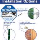2-Pack No Trespassing Sign Private Property Protected By Video Surveillance Violators Will Be Prosecuted Sign, 12 x 12 Inch Reflective Aluminum, UV Protected, Weather/Fade Resistant, Easy to Install