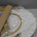 aboxoo Coffee Table Nesting White Set of 2 Side Set Golden Frame Circular Round and Marble Pattern Wooden Tables, Living Room Bedroom Apartment Modern Industrial Simple Nightstand