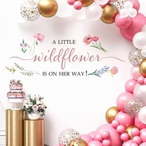 A Little Wildflower is on The Way Baby Shower - Wild Flower Baby Shower Decorations, Girls Gender Reveal Party Sign Decals for Backdrop, Welcome Baby Girl Wildflower Party Supplies for Balloon Arch