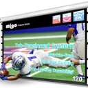 MIGO 120 Inch Projector Screen Pull Down, 2.0 Gain 4K HD Tab-Tension Motorized Partial Ambient Light Projector Screen Wall/Ceiling Mount for Short Throw Projector Indoor Home Theater Cinema Office