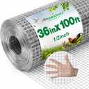 Amagabeli Hardware Cloth 1/2 inch 36 x 100 ft 19 Gauge Chicken Wire Fence Hot-Dipped Galvanized After Welding Welded Wire Fencing Mesh Roll Garden Plant Support Poultry Rabbit Cage Snake Gopher