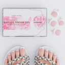 Toe Nail Tips, 300PCS Sharp Square Peach Pink Gel Nail x Tips French Tip Press On Nails for Women, Pre-applied Tip Primer & Base Coat Toenail Press Ons For DIY 15size