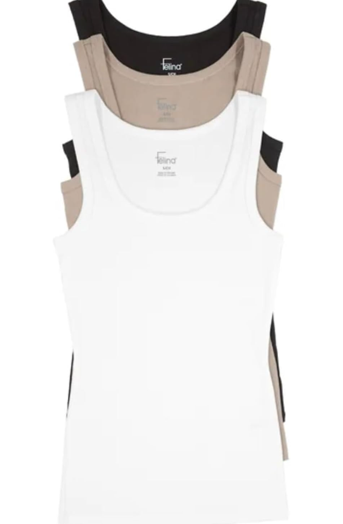 Felina Cotton Ribbed Tank Top - Class Tank Top for Women, Workout Tank Top for Women, Basic layer,  M