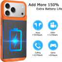 Battery Case for iPhone 17 Pro Max, Upgraded 12000mAh Pack Rechargeable Charger Case with Wireless Charging Compatible for iPhone 17 Pro Max (6.9 inch) External Battery Charging Cover (Orange)