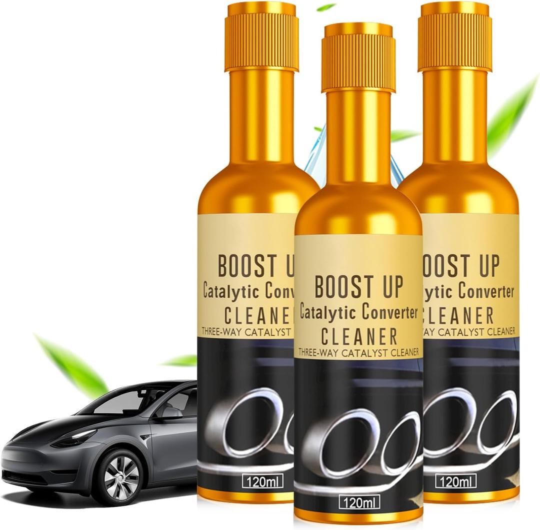 3PCS Catalytic Converter Cleaner Auto Parts Engine,Exhaust System Pipe Carbon Removal Cleaner Treatment Additive Oil,Fuel System Treatment Oil for Gas and Diesel Car
