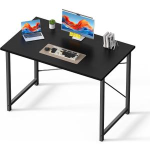 OLIXIS 44 Inch Computer Office Desk for Small Spaces, Writing Gaming Work Desk Modern Study Table with Metal Frame Home Bedroom, Black