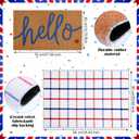Dunzy 2 Pcs Patriotic 250th Anniversary Doormat Imitation Coir 4th of July Memorial Day Welcome Mat USA Independence Day Front Door Mat Nonslip Red White Blue Outdoor Indoor Rug Decor(Hello)