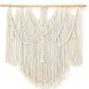 Mkono Macrame Wall Hanging Boho Home Decor Chic Woven Decoration for Bedroom Living Room Apartment Dorm Gallery Perfect Handmade Christmas Gift Ideas, 1 Pack, Large Size, 36"x35"