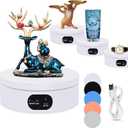 YVV Electric Rotating Display Stand 360Automatic Mute Photography Rotating Turntable Stand,Cup Display Turner Stand, Rotating Base for Glitter Tumblers Making Supplies Spinner, Record Video 16CM