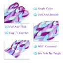 Colorful Braiding Hair Extensions,24 Inch 3 Packs Synthetic High Temperature Rainbow Jumbo Braids Hair 4 Tone Crochet Colored Hair Extension for Braiding(Purple/Light Purple/Blue/Light Cyan)