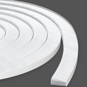33 Ft Strong Adhesive Brush Weather Stripping for Sliding Windows and Door Frames-Seal Strip for Soundproofing,Waterproof,and Windproof-Durable and Wear Resistant,0.6 Thick (White)